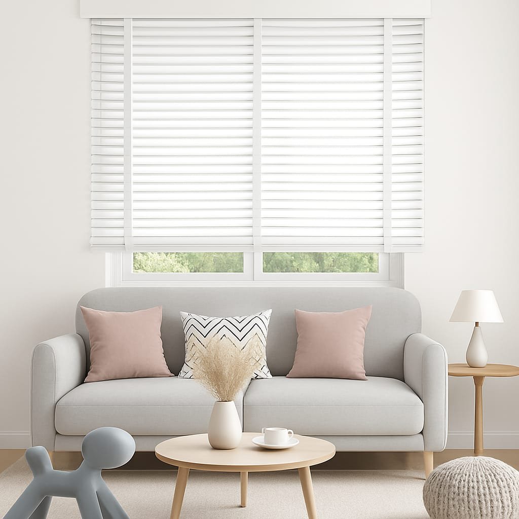 ستارة خشبية بيضاء